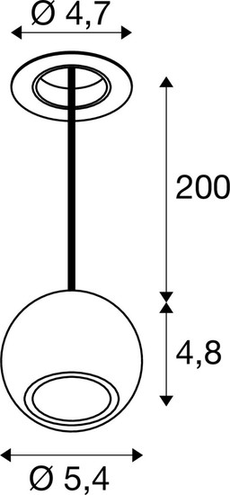 SLV 1010359 DYSKO, Pendelleuchte, PHASE, Pendellänge 200 cm, 2700K, 36°, schwarz / gold