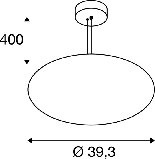 SLV 1010413 OLYPSO 40, Pendelleuchte, E27, Pendellänge 400 cm, 1 x max. 40 W, schwarz