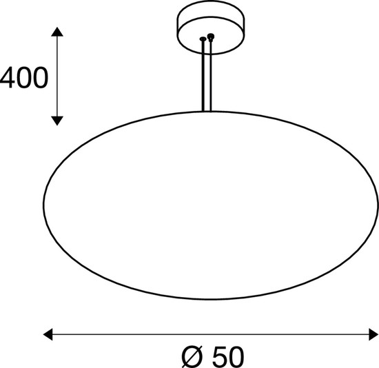 SLV 1010415 OLYPSO 50, Pendelleuchte, E27, Pendellänge 400 cm, 1 x max. 40 W, schwarz