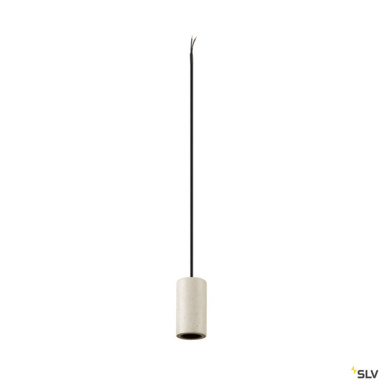 SLV 1010418 FITU PD, E27, stone, Pendelleuchte, Pendellänge 500 cm, offenes Kabelende, 1 x max. 15 W, beige