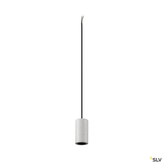 SLV 1010419 FITU PD, E27, stone, Pendelleuchte, Pendellänge 500 cm, offenes Kabelende, 1 x max. 15 W, grau