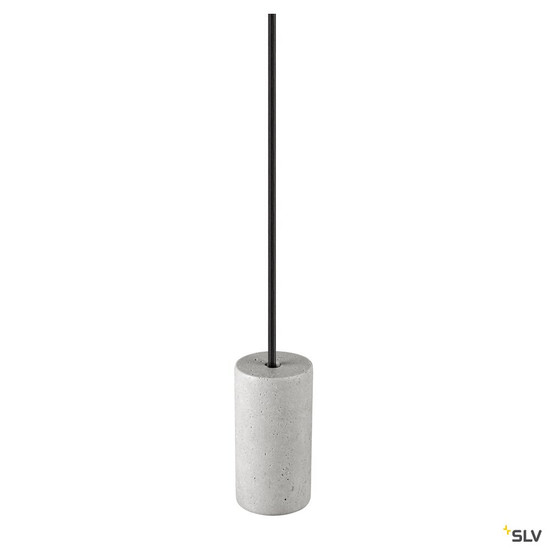 SLV 1010419 FITU PD, E27, stone, Pendelleuchte, Pendellänge 500 cm, offenes Kabelende, 1 x max. 15 W, grau