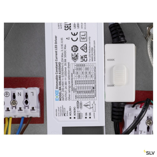 SLV 1010429 PANEL 60, Pendelleuchte, rund, DALI, Pendellänge 200 cm, 3000/4000K, 90°, grau