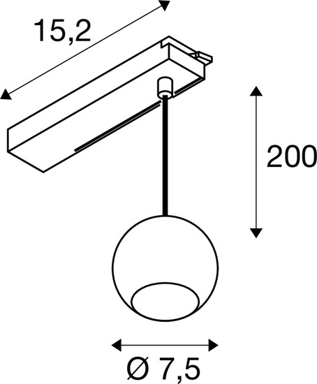 SLV 1010454 LIGHT EYE® 2.0, 1~ Pendelleuchte, Pendellänge 200 cm, 3000 K, 30°,, schwarz