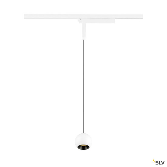 SLV 1010455 LIGHT EYE® 2.0, 1~ Pendelleuchte, Pendellänge 200 cm, 3000 K, 30°,, weiß / schwarz