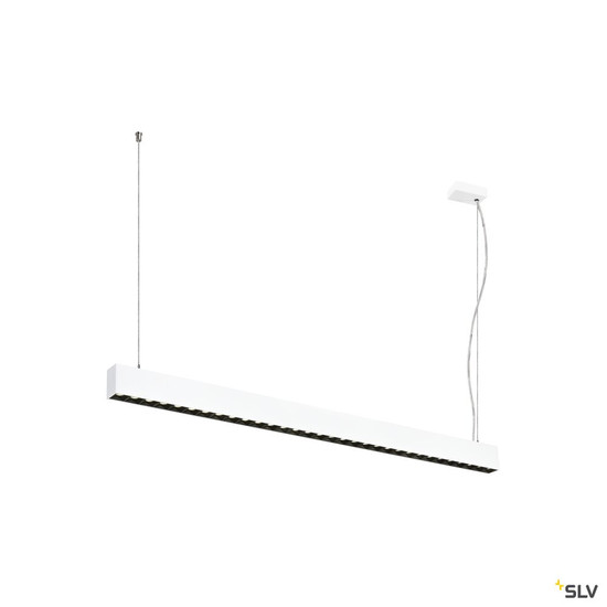 SLV 1010511 GLENOS® PRO, Pendelleuchte, 1,2m, DALI, UGR16, Pendellänge 210 cm, 4000K, 75°, weiß / schwarz
