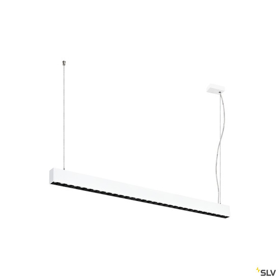 SLV 1010511 GLENOS® PRO, Pendelleuchte, 1,2m, DALI, UGR16, Pendellänge 210 cm, 4000K, 75°, weiß / schwarz