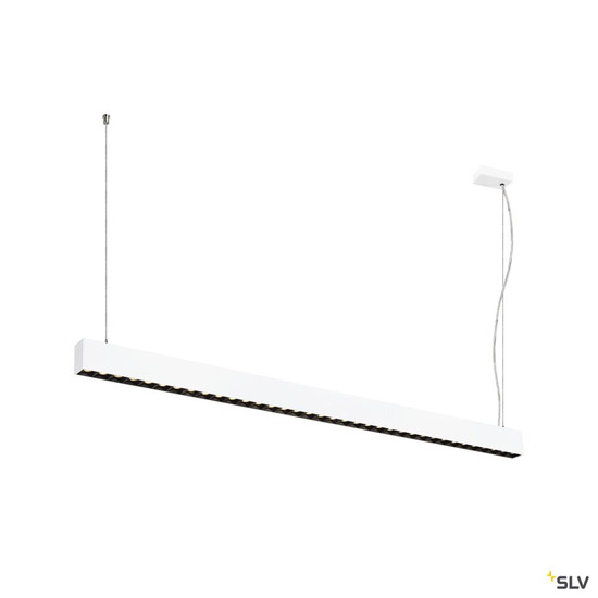 SLV 1010513 GLENOS® PRO, Pendelleuchte, 1,5m, DALI, UGR16, Pendellänge 210 cm, 3000K, 75°, weiß / schwarz
