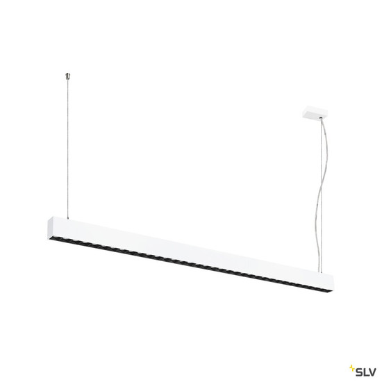SLV 1010513 GLENOS® PRO, Pendelleuchte, 1,5m, DALI, UGR16, Pendellänge 210 cm, 3000K, 75°, weiß / schwarz