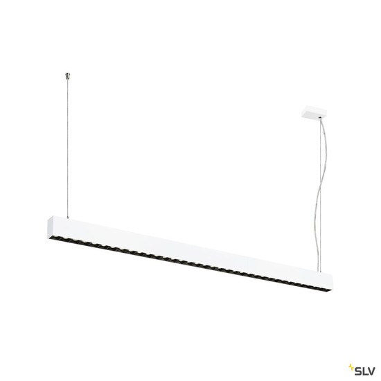 SLV 1010515 GLENOS® PRO, Pendelleuchte, 1,5m, DALI, UGR16, Pendellänge 210 cm, 4000K, 75°, weiß / schwarz
