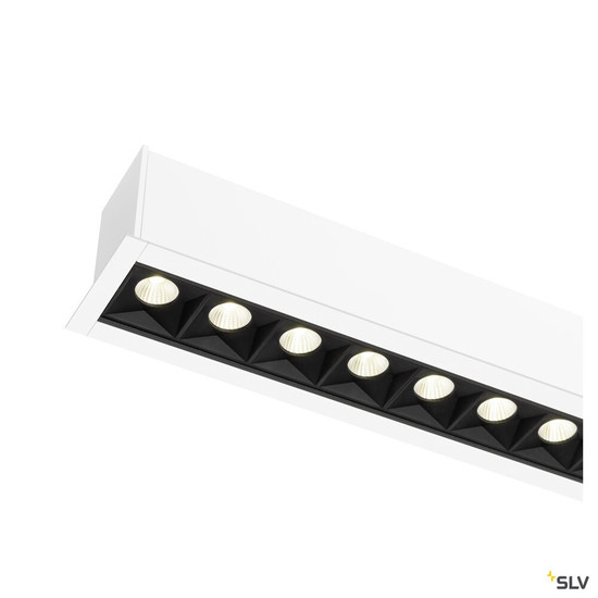 SLV 1010523 GLENOS® PRO, Deckeneinbauleuchte, 1,2m, DALI, UGR19, 4000K, 75°, IP20, weiß / schwarz