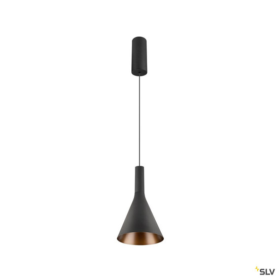 SLV 1010789 LALU® SET, Pendelleuchte, LED Base, CONE 15, PHASE, Pendellänge 200 cm, 2700/3000 K, 40°, schwarz