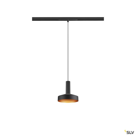 SLV 1010804 LALU® SET, 48V Pendelleuchte, LED Base, PLATE 15, DALI, Pendellänge 200 cm, 2700/3000K, 40°, schwarz