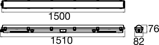 SLV 1010819 Waterproof Feuchtraumleuchte C, 1500 71 830/840/850 ML DALI IP65
