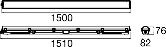 SLV 1010828 Waterproof Feuchtraumleuchte P, 1500 81 830/840/850 ML HF EM 3H IP65