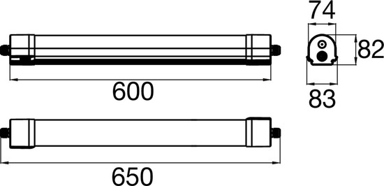 SLV 1010837 Waterproof Feuchtraumleuchte V, 600 28 830/840/850 ML DALI IP65