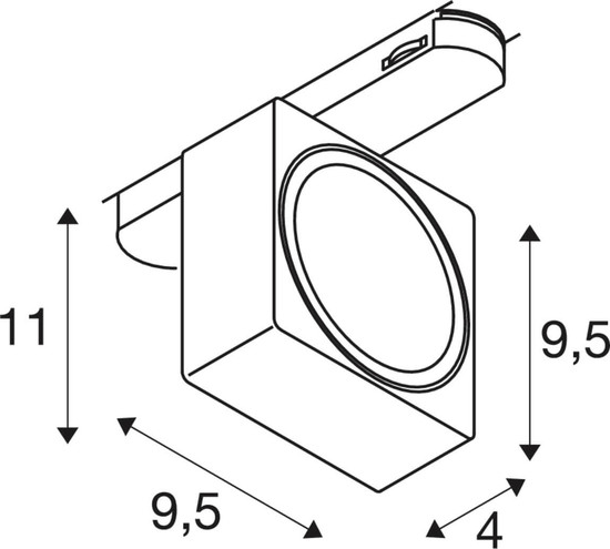SLV 1010843 EURO CUBE 2 M, 3-Phasen Spot, rechteckig, 4000K, 14W, Phase, 40°, schwarz