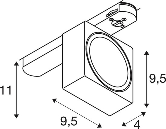 SLV 1010847 EURO CUBE 2 M, 3-Phasen Spot, rechteckig, 4000K, 14W, DALI 2, 40°, schwarz