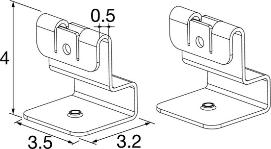 SLV 1010933 BATTEN FLAT P, Horizontal cable wire suspension kits, 2pcs