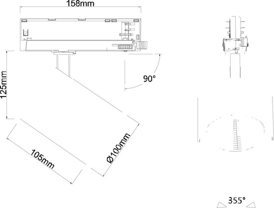 SLV 1011104 TRACKSPOT C, 3PH. 53 927 MB ML WH SLVtec