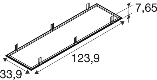 SLV 1011340 Recessed Mounting Frame, 1200/300 BK SLVtec