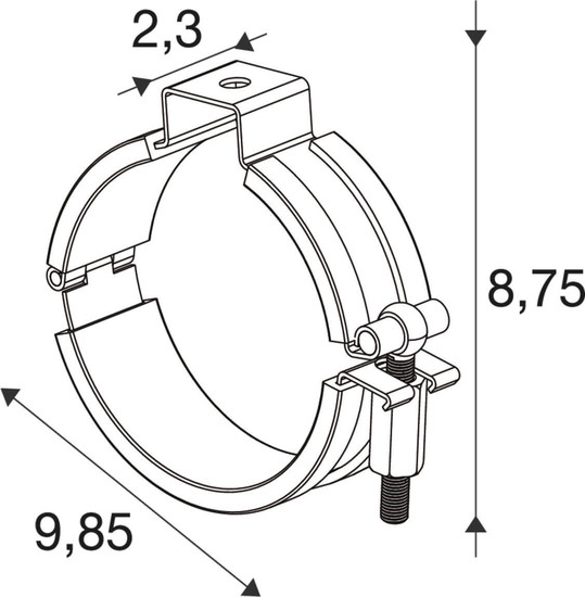 SLV 1011505 TUBULAR P, Surface Mounting Bracket/Rubber 2PCS. SLVtec