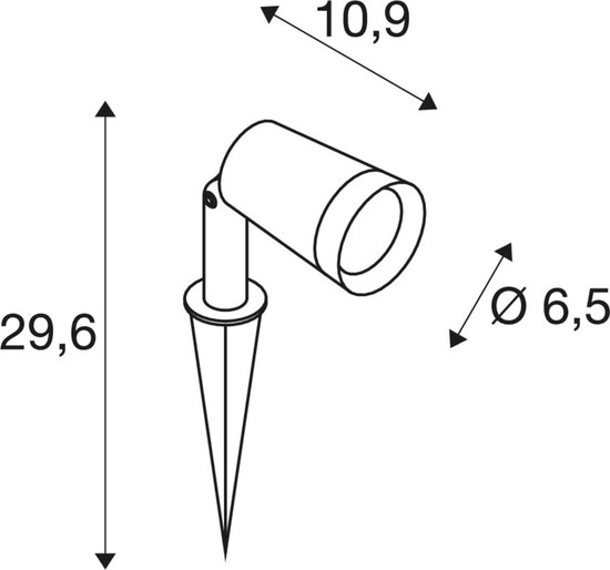 SLV 1011599 SYNA Plant, SP, Erdspiessleuchte, 150cm Anschlusskabel, IP44/IP65, 2200K, 6.2W, 36°, schwarz