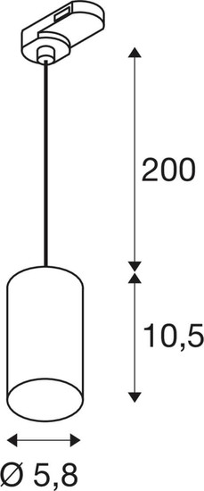 SLV 1011715 ENOLA 2.0 M, 3-Phasen Pendelleuchte, Single, QPAR51, schwarz