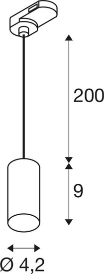 SLV 1011726 ENOLA 2.0 M, 3-Phasen Pendelleuchte, Single, GU10 MINI, PAR11, weiß