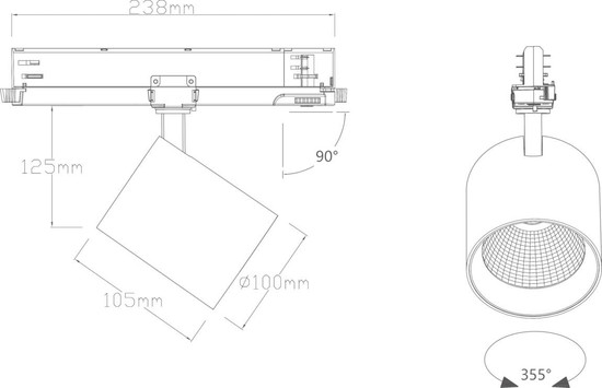 SLV 1011818 TRACKSPOT C 3PH, 55 940 NB ML WH DALI SLVtec