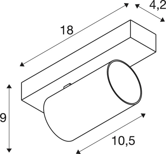 SLV 1011896 ENOLA 2.0 M, CW, Single, QPAR51, eckig, Wand- und Deckenaufbauleuchte, weiß
