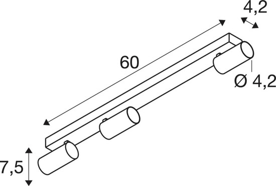 SLV 1011913 ENOLA 2.0 S, CL, Tripple, GU10 MINI, PAR11, Long, Deckenaufbauleuchte, schwarz