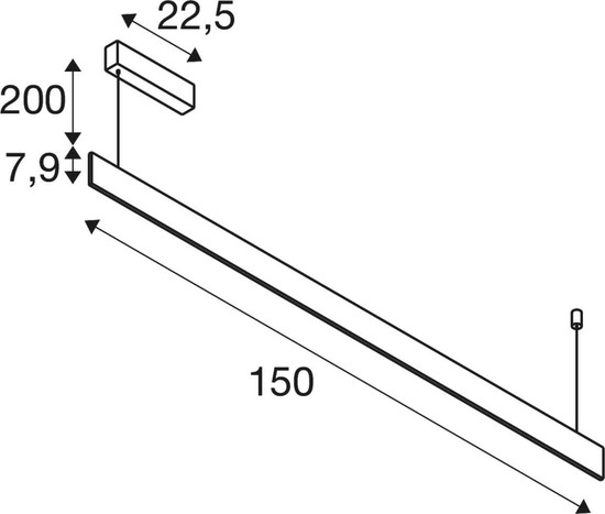 SLV 1011942 LINIUS 150, PD, Phase, Deckenrosette, Pendelleuchte, 2700K, 40W, 90°, schwarz