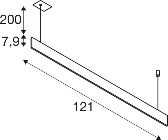 SLV 1011957 LINIUS 120, PD, DALI, Einbau, Pendelleuchte, 3000K, 34W, 90°, messingfarben
