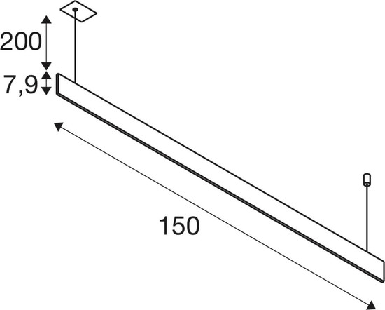 SLV 1011962 LINIUS 150, PD, DALI, Einbau, Pendelleuchte, 2700K, 40W, 90°, schwarz