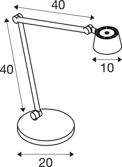 SLV 1012003 MECANICA 2.0, TL, LED, CCT, Tischleuchte, 2700/4000/6500K, 9W, Touch, schwarz