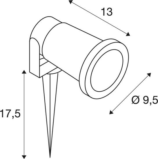 SLV 1012008 BIG NAUTILUS Lamp Set, Spike, Erdspiessleuchte, inkl. PAR16 GU10, Phase, 4000K, 150cm Anschlusskabel, IP44/IP65, schwarz