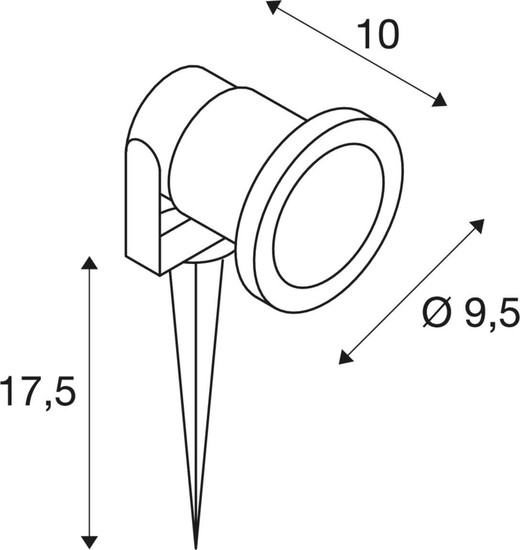 SLV 1012009 NAUTILUS Lamp Set, Spike, Erdspiessleuchte inkl. PAR16 GU10, Phase, 2700K, 150cm Anschlusskabel, IP44/IP65, grau