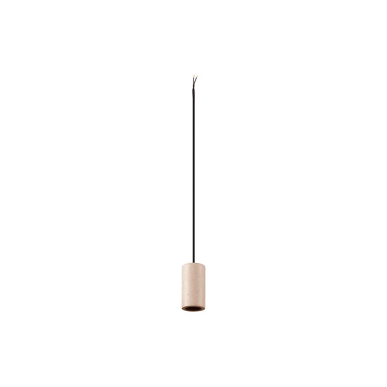 SLV 1012099 FITU Lamp Set, PD, Stone, inkl. E27 Lampe und 1PH. Adapter, 1-Phasen Pendelleuchte, Pendellänge 5m, 1900K, Globe 125, 15W, 330°, beige