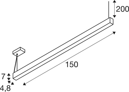 SLV 1012158 GLENOS 2.0, PD, 1,5M, DALI, UGR19, Pendelleuchte, Pendellänge 2m, 3000K, 46W, 80°, weiß
