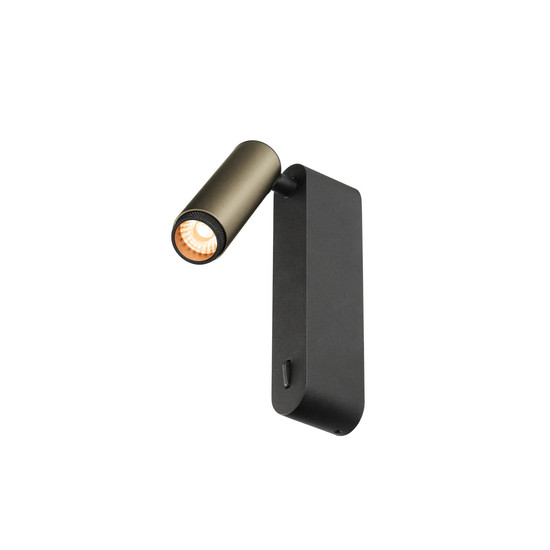 SLV 1012180 GRIP! S, WL, Ein/Aus-Schalter, Wandaufbauleuchte, 2700K, 4.6W, 29°, bronze / schwarz