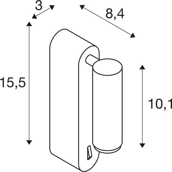 SLV 1012180 GRIP! S, WL, Ein/Aus-Schalter, Wandaufbauleuchte, 2700K, 4.6W, 29°, bronze / schwarz