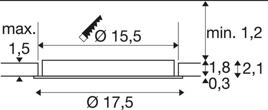 SLV 1012200 SENSER 2.0 18, RL, rund, Phase, Deckeneinbauleuchte, 3000K / 4000K, 12W, 90°, weiß