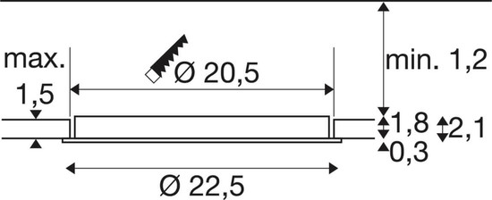 SLV 1012202 SENSER 2.0 24, RL, rund, Phase, Deckeneinbauleuchte, 3000K / 4000K, 90°, 18W, weiß
