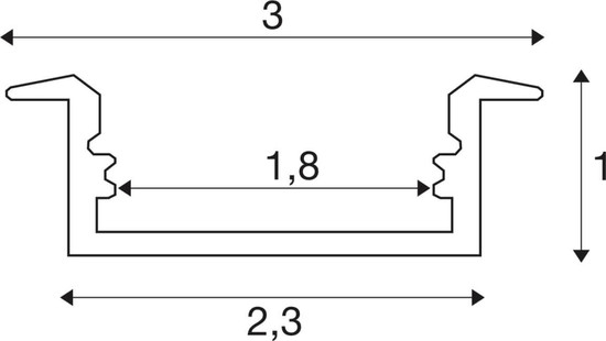 SLV 1012347 LEDSTRIP Profil Einbau, M, weiß