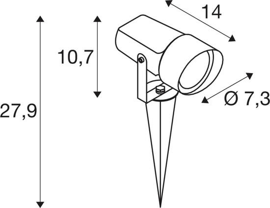 SLV 1012354 SYNA Shade, Erdspiessleuchte, Anschlusskabel 150cm, IP65, rostfarben