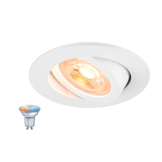 SLV 1012482 NEW TRIA 68 Smart Set, DL, rund, GU10, PAR16, ZIGBEE, TW, Deckeneinbauleuchte, weiß