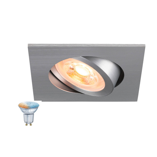 SLV 1012486 NEW TRIA 68 Smart Set, DL, eckig, GU10, PAR16, ZIGBEE, TW, Deckeneinbauleuchte, aluminium