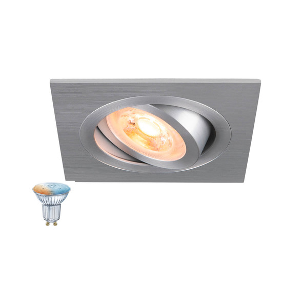 SLV 1012492 NEW TRIA 75 Smart Set, DL, eckig, GU10, PAR16, ZIGBEE, TW, Deckeneinbauleuchte, aluminium