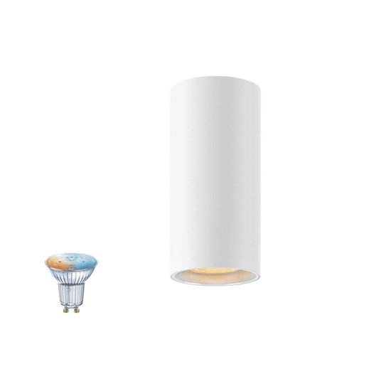 SLV 1012503 ASTO TUBE Smart Set, CL, Single, GU10, PAR16, ZIGBEE, TW, Deckenaufbauleuchte, weiß